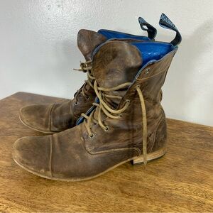 John fluevog lace up combat style leather boots